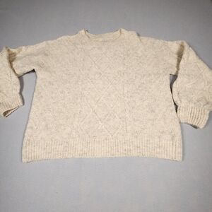 Lucky Brand Men's0Cream Cable Knit Crewneck Sweater